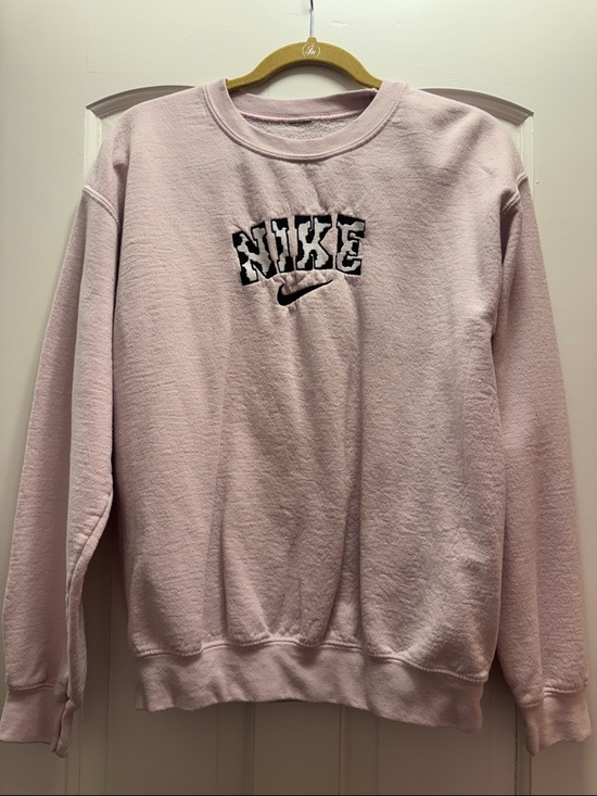 Nike Tops - NEED GONE- Light Pink Crewneck Sweatshirt with Embroidered Logo
